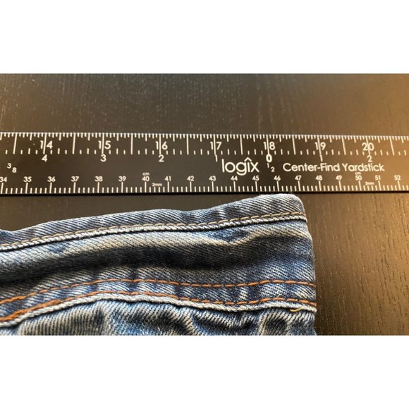 AKOO Brand Jeans Men 36x 32 Distressed Destroyed Paint Denim Streetwear Hip-Hop - Picture 12 of 16